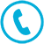 decorative icon of telephone in blue circle
